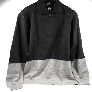 VERRI Men's Half-Zip Wool Sweater Made in Italy Gray Size IT 52/US Large